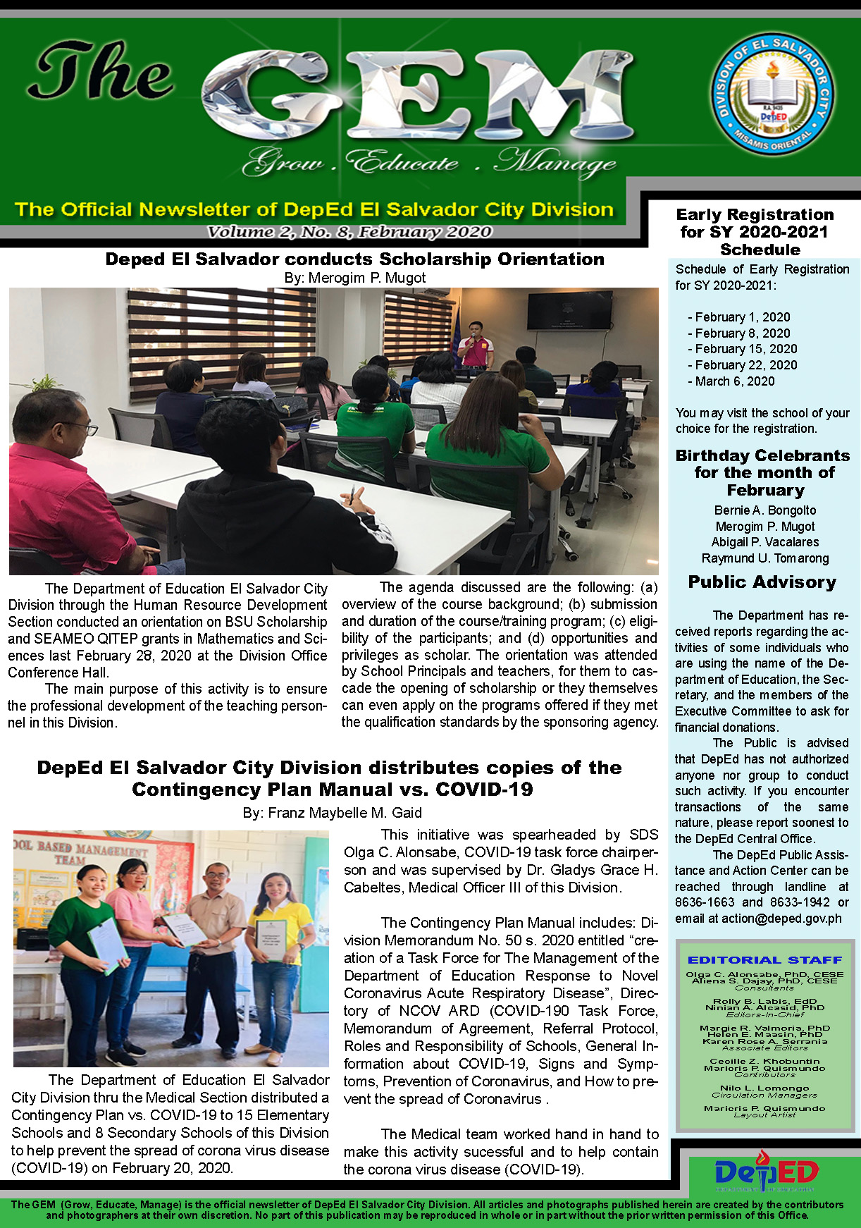 The GEM Newsletter Volume 1